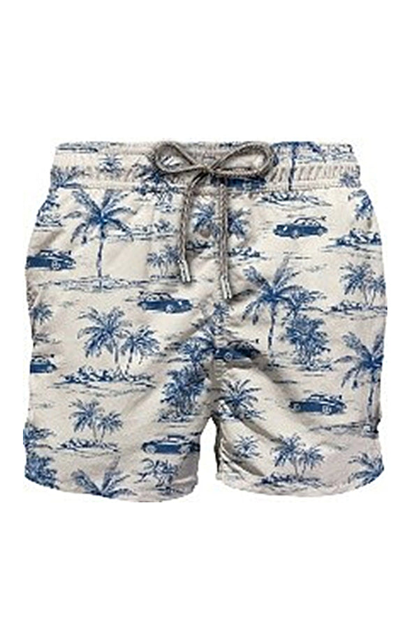 MC2 SAINT BARTH Men Swim Shorts Mid-Length Gustavia Beach Car Toile