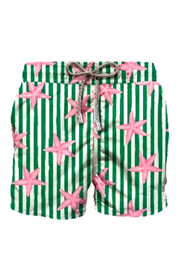 MC2 SAINT BARTH Men Swim Shorts Mid-Length Gustavia Joy Seastar Stripes