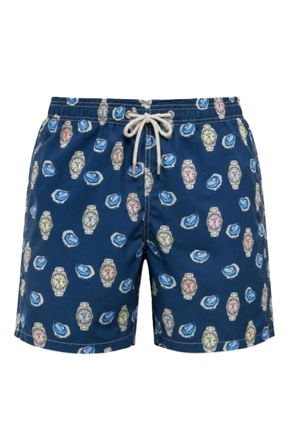 MC2 SAINT BARTH Men Swim Shorts Mid-Length Gustavia Pearl Watch