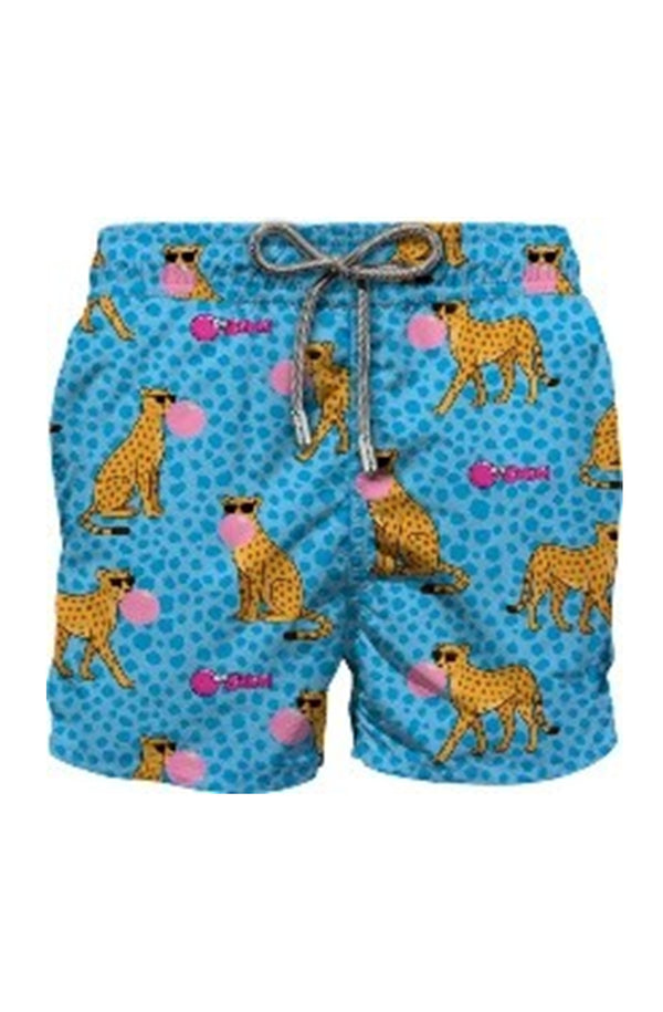MC2 SAINT BARTH Men Swim Shorts Mid-Length Gustavia Big Babool Cheetah