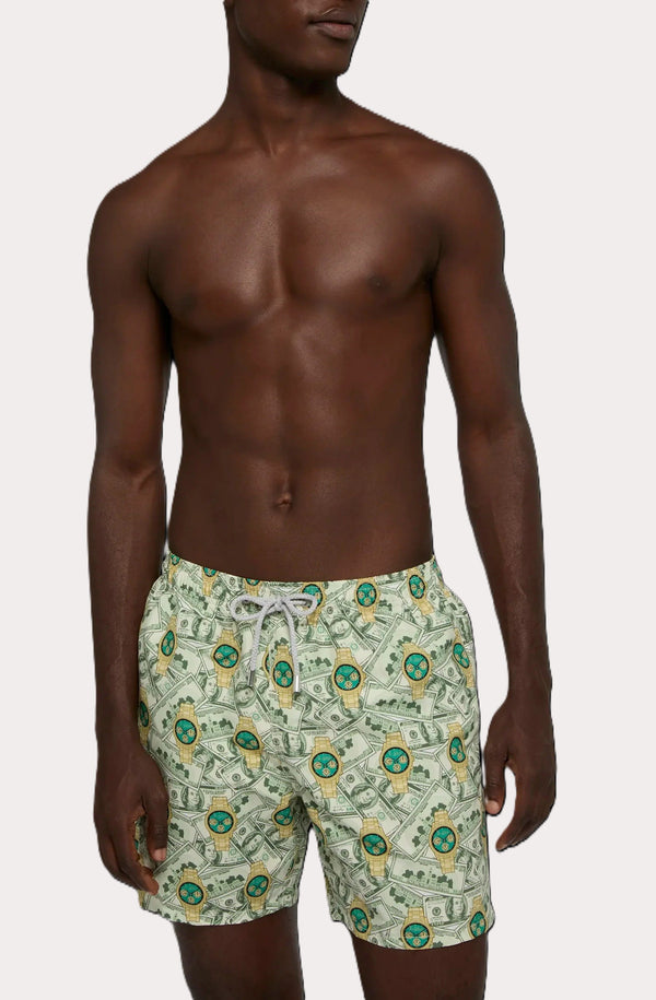 MC2 SAINT BARTH Men Swim Shorts Mid-Length Gustavia Luxury Watch Mono