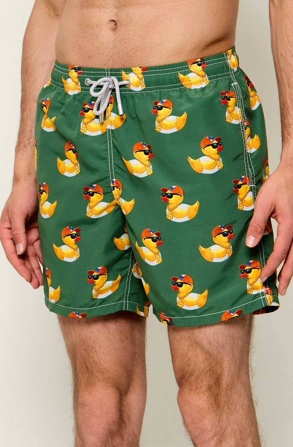 MC2 SAINT BARTH Men Swim Shorts Mid-Length Gustavia Ducky Rapper