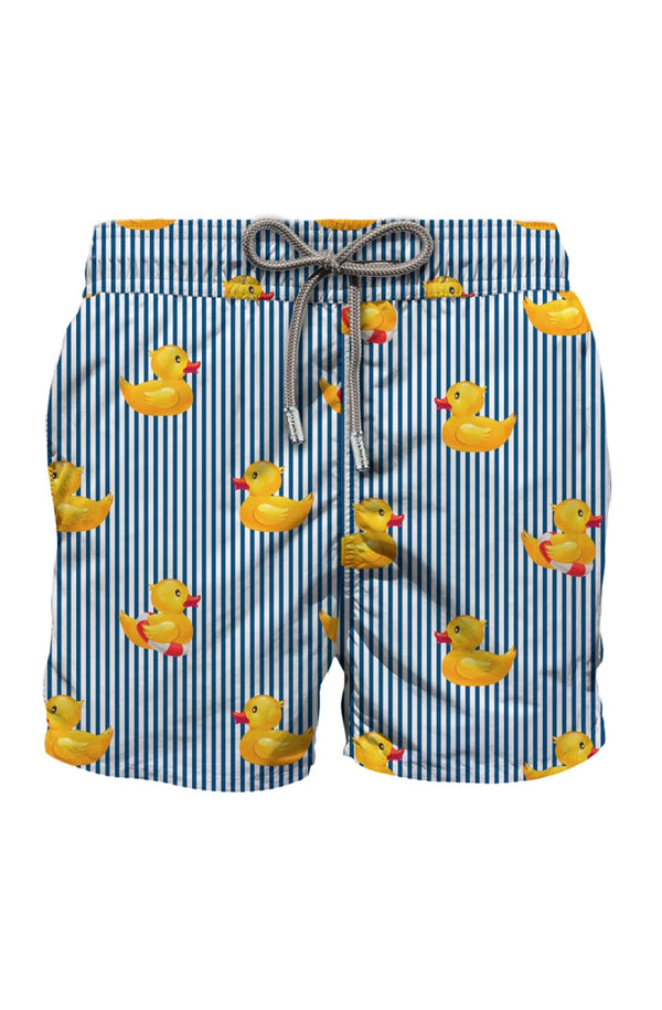MC2 SAINT BARTH Men Swim Shorts Mid-Length Gustavia Ducky Safe Stripes