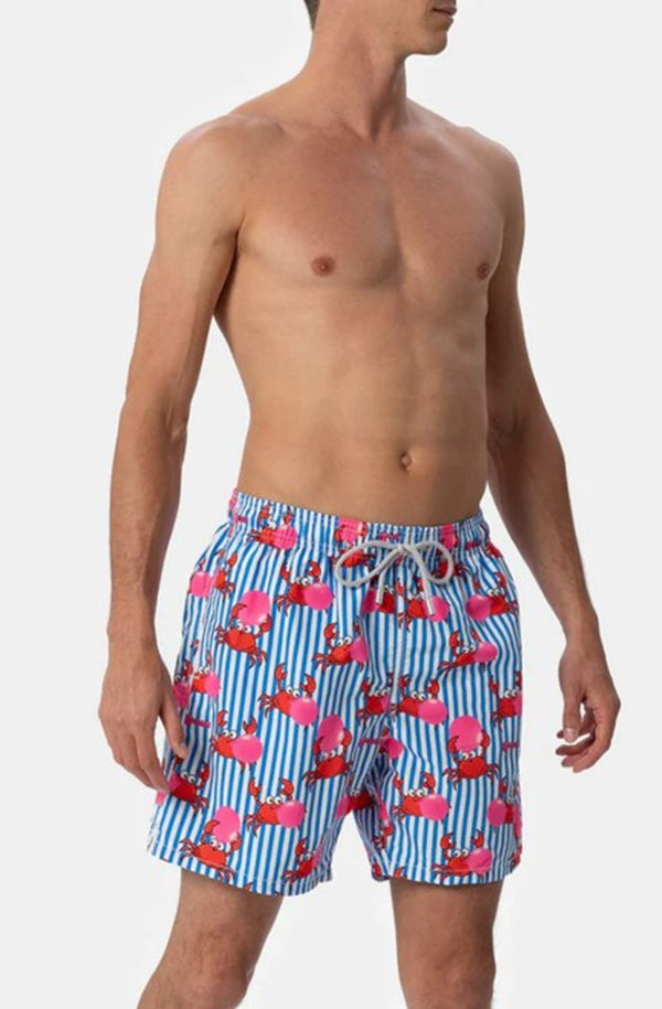 MC2 SAINT BARTH Men Swim Shorts Mid-Length Gustavia Big Babol Crab