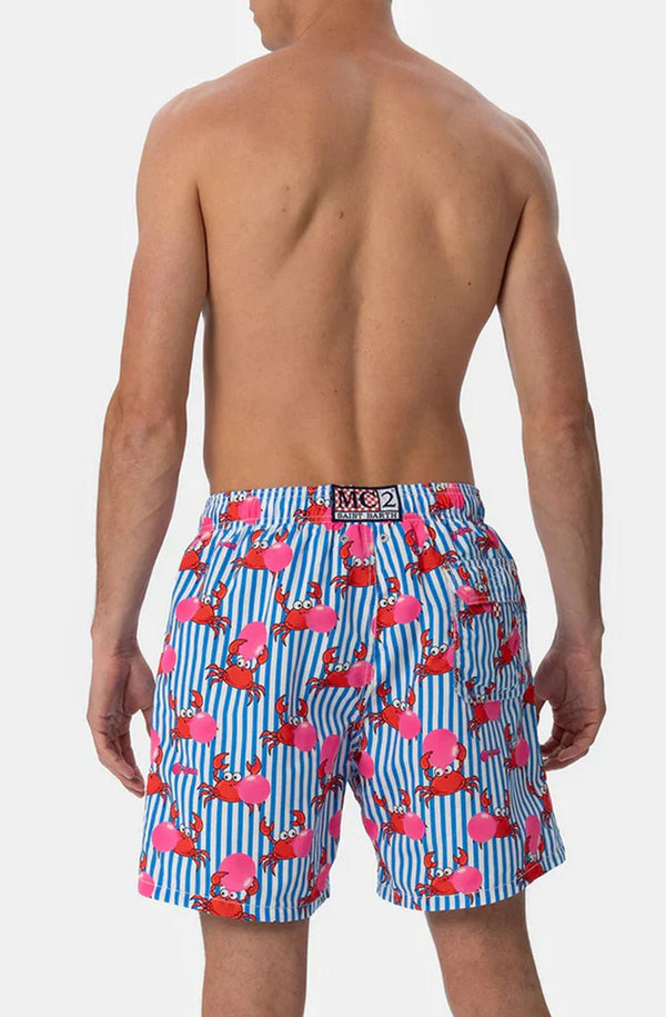 MC2 SAINT BARTH Men Swim Shorts Mid-Length Gustavia Big Babol Crab