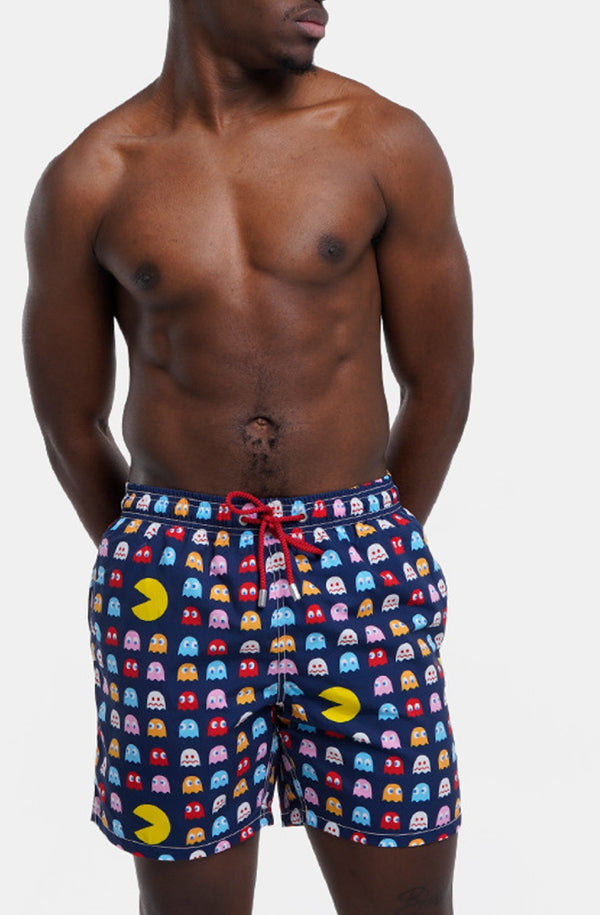 MC2 SAINT BARTH Men Swim Shorts Mid-Length Gustavia Hungry Pacman