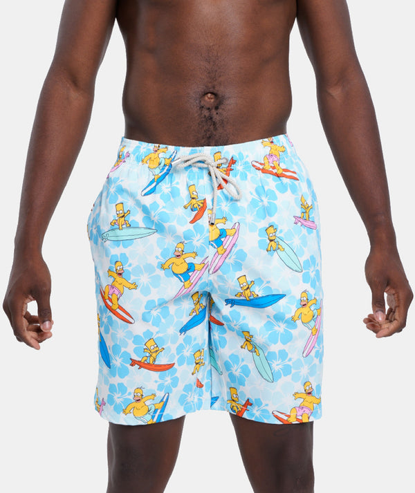 MC2 SAINT BARTH Men Long Swim Shorts Stretch Gustavia Simpson Pastel Surf