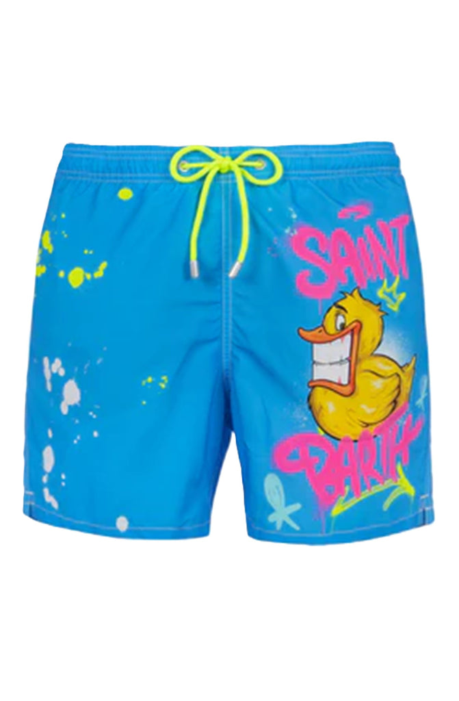 MC2 SAINT BARTH Men Swim Shorts Gustavia Placed Print Captain Duck