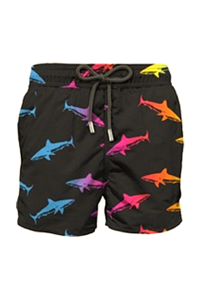 MC2 SAINT BARTH Men Swim Shorts Mid-Length Gustavia Velvet Dark Tide Shades