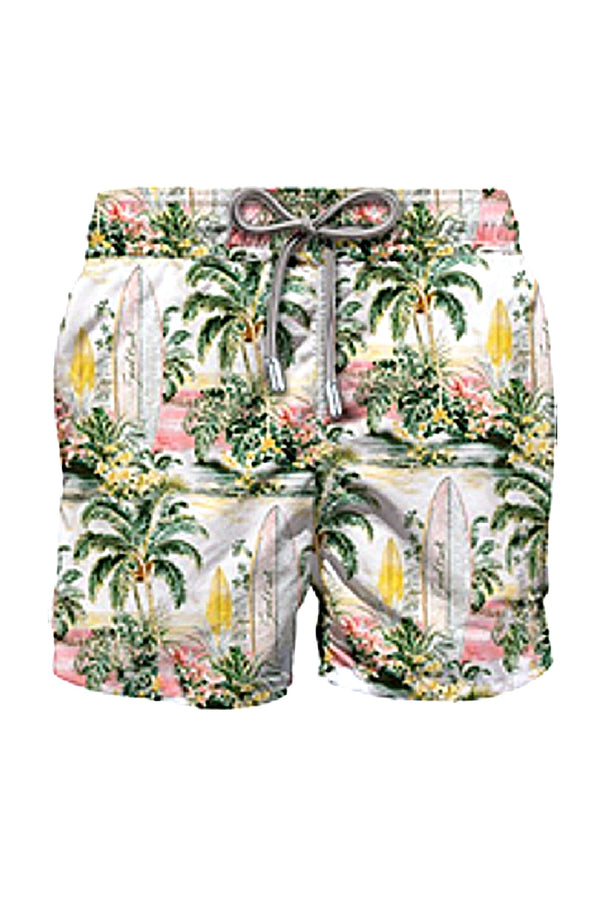 MC2 SAINT BARTH Men Swim Shorts Mid-Length Gustavia Watercolor