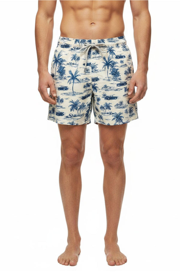MC2 SAINT BARTH Men Swim Shorts Mid-Length Gustavia Beach Car Toile