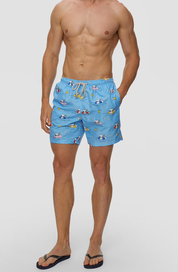 MC2 SAINT BARTH Men Lightweight Swim Shorts Lighting Snoopy Chill Yacht