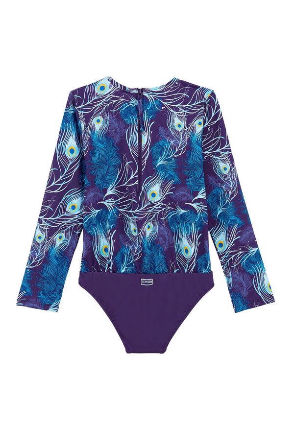 VILEBREQUIN Girls Rashguard One-Piece Zipped Swimsuit Eyes of the Wind