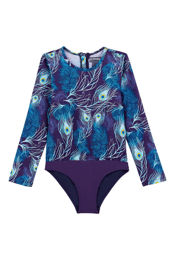 VILEBREQUIN Girls Rashguard One-Piece Zipped Swimsuit Eyes of the Wind
