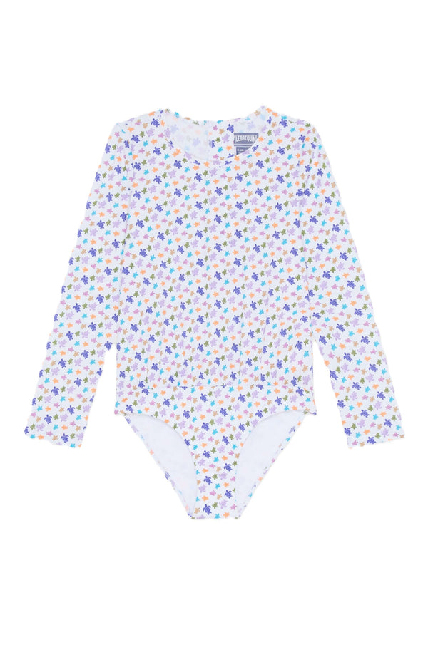 VILEBREQUIN Girls One-piece Zipped Swimsuit Rashguard Micro Ronde des Tortues