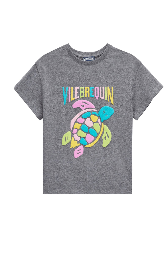 VILEBREQUIN Girls Cotton T-Shirt Multicolor Turtle Placed