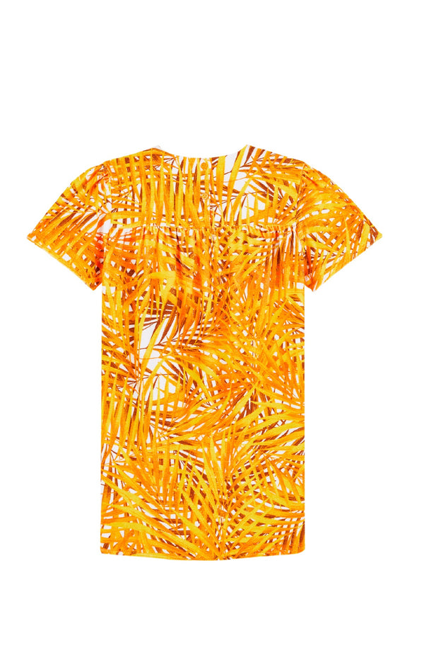 VILEBREQUIN Girls Terry Cotton Dress Palm Leaves
