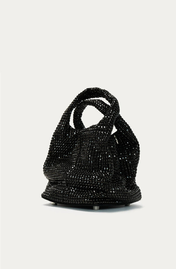 GIARITE Women Brilly Black Rhinestone Bucket Bag