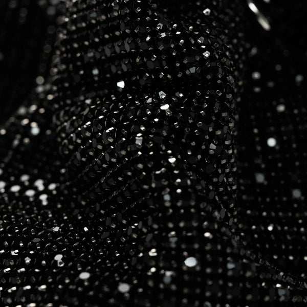 GIARITE Women Brilly Black Rhinestone Bucket Bag