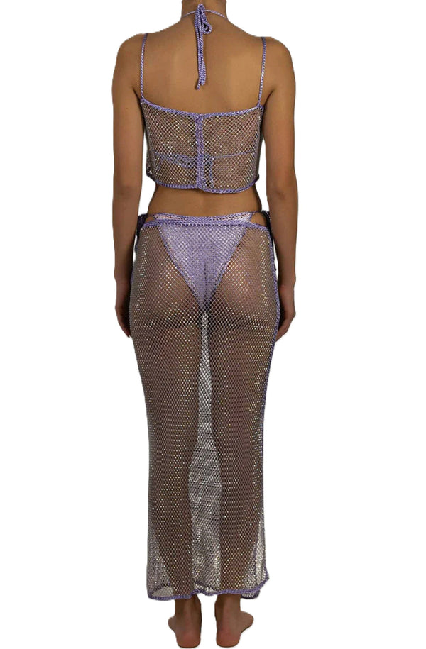 PARAMIDONNA Women Grace Crystal Lilac Long Skirt