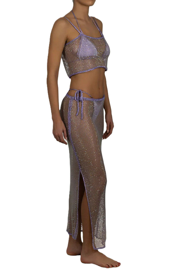 PARAMIDONNA Women Grace Crystal Lilac Long Skirt