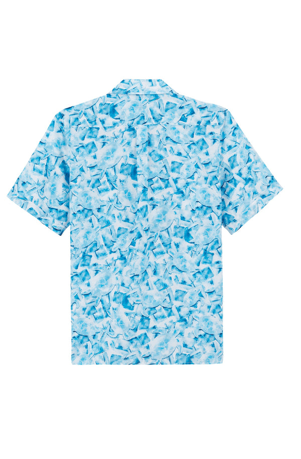 VILEBREQUIN Men Cotton Silk Bowling Shirt Iced Turtles