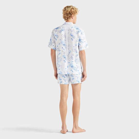 VILEBREQUIN Men Bowling Linen Shirt Medusa and Shells
