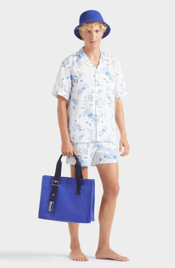 VILEBREQUIN Men Bowling Linen Shirt Medusa and Shells
