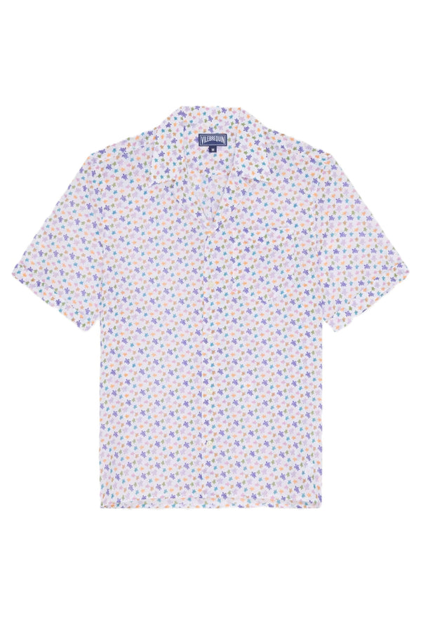 VILEBREQUIN Men Organic Cotton Bowling Shirt Micro Ronde des Tortues