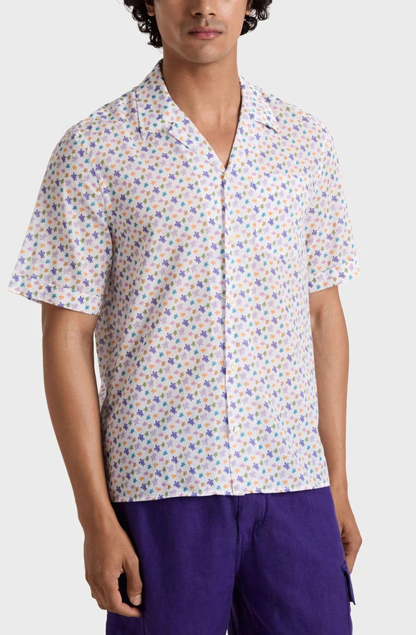 VILEBREQUIN Men Organic Cotton Bowling Shirt Micro Ronde des Tortues