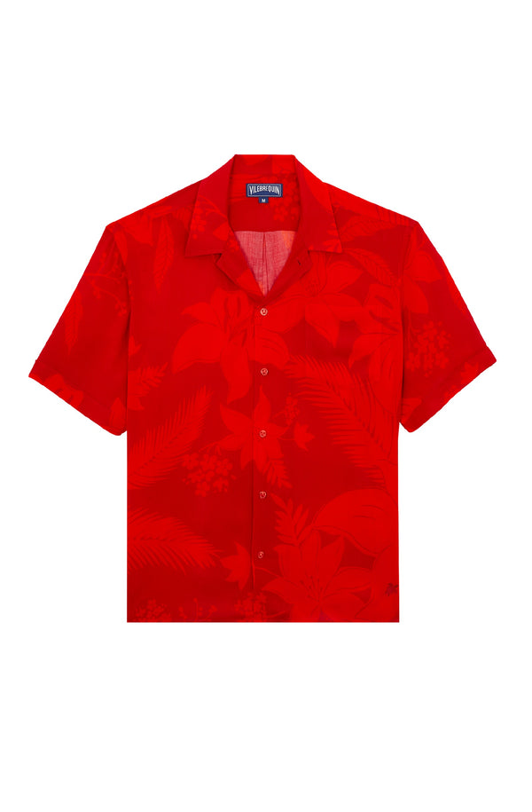 VILEBREQUIN Men Viscose Bowling Shirt Flower Power