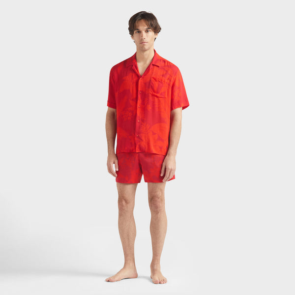 VILEBREQUIN Men Viscose Bowling Shirt Flower Power
