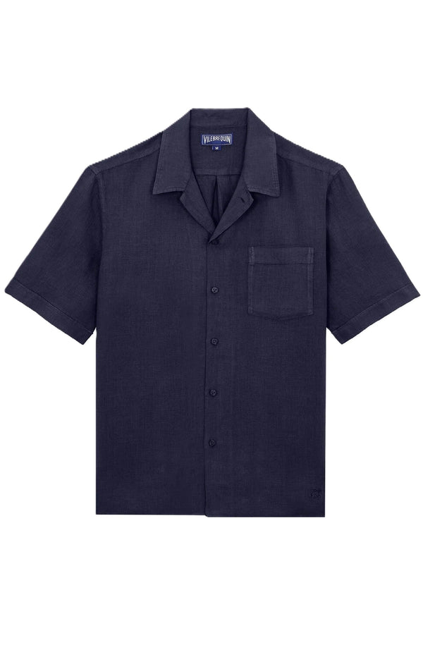 VILEBREQUIN Men Bowling Linen Shirt Solid