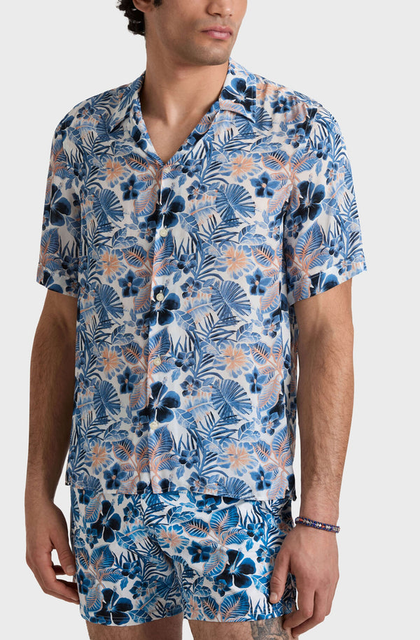 VILEBREQUIN Men Viscose Bowling Shirt Island Flowers