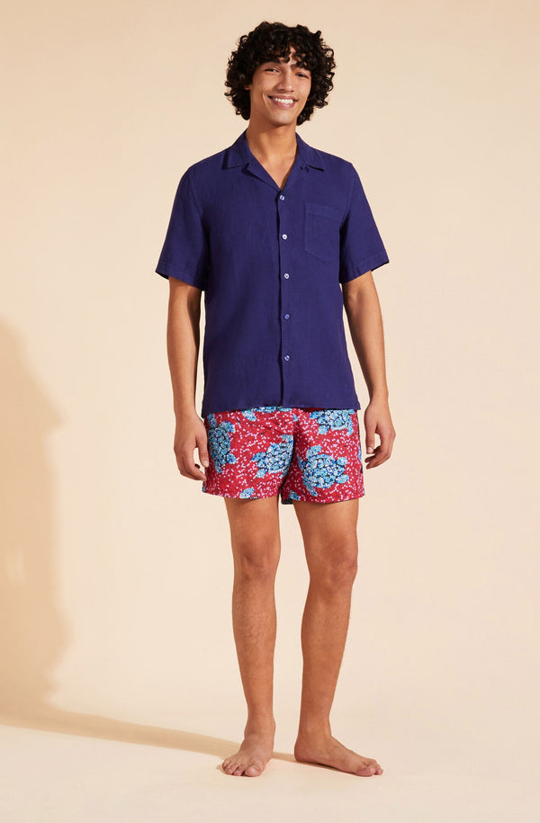 VILEBREQUIN Men Bowling Linen Shirt Solid