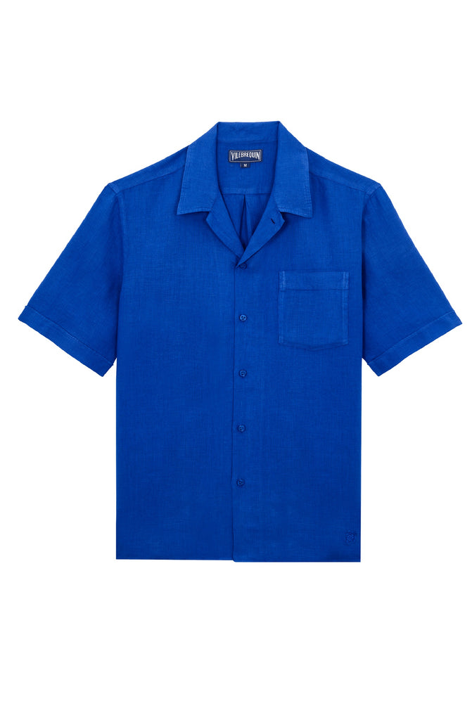 VILEBREQUIN Men Bowling Linen Shirt Solid