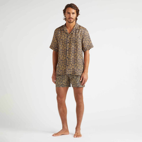VILEBREQUIN Men Linen Bowling Shirt Carpaces