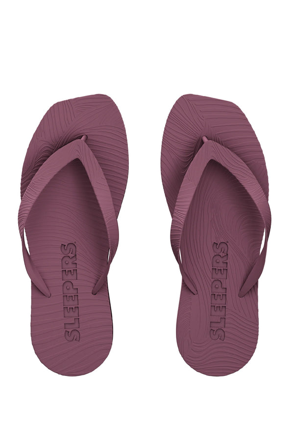 SLEEPERS Women High Platform Burgundy Flip Flops