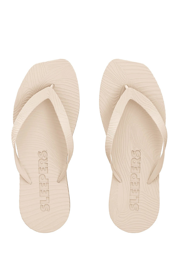 SLEEPERS Women High Platform Eggnog Flip Flops