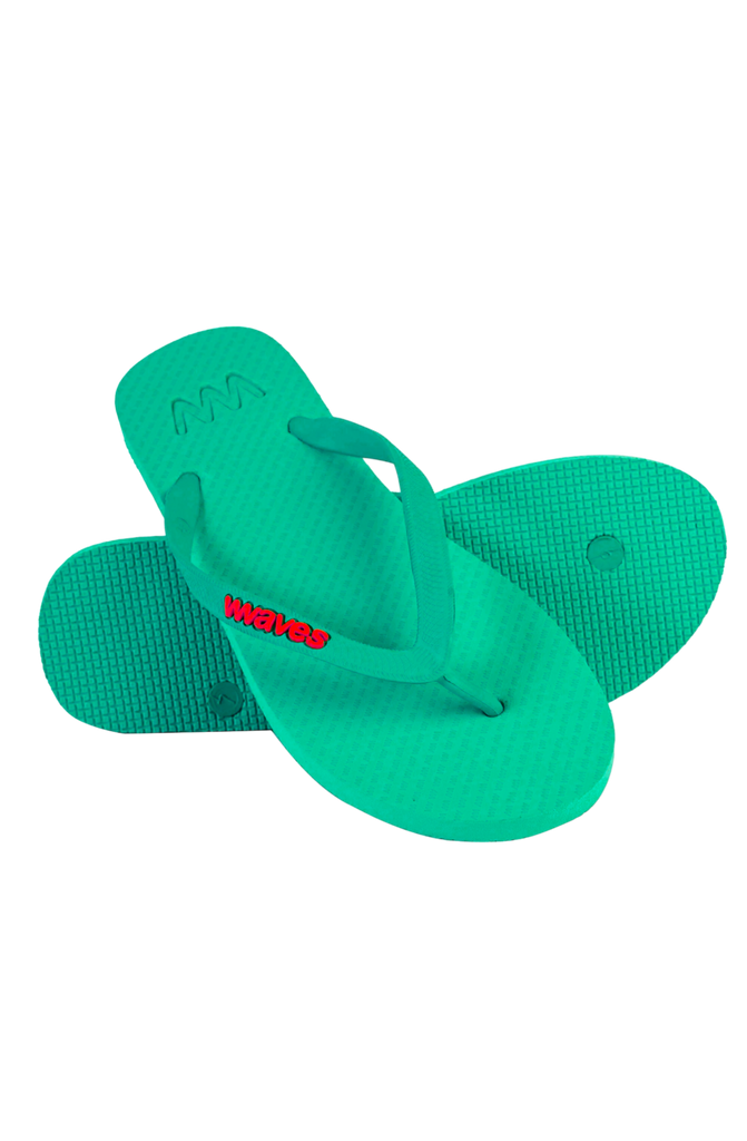 WAVES Unisex Essentials Flip Flop - Green / Orange