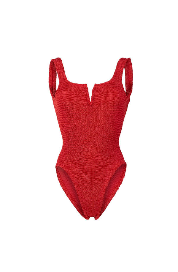 PARAMIDONNA Women Holly Chili Pepper V-Shaped One-Piece Swimsuit