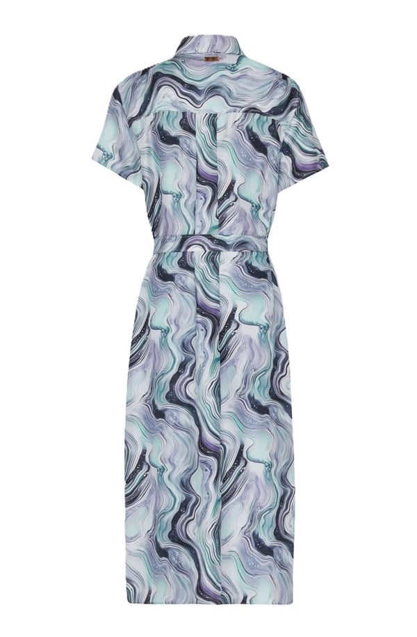 VILEBREQUIN Women Silk Long Shirt Dress Marble