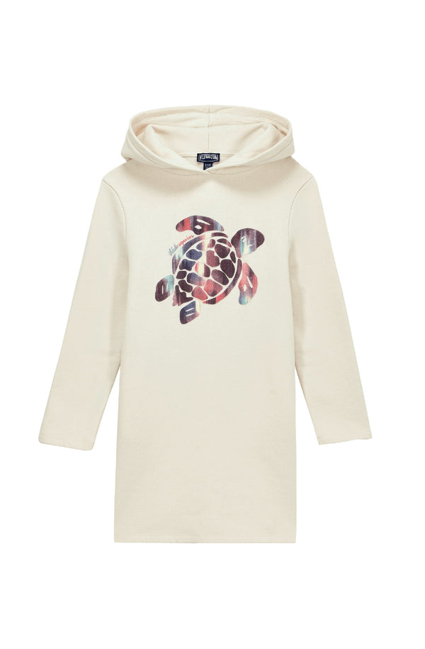 VILEBREQUIN Girls Hooded Long Sleeves Dress Ikat Turtle
