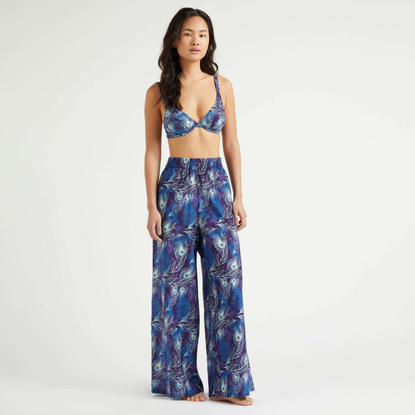 VILEBREQUIN Women Silk and Cotton Pants Eyes of the Wind