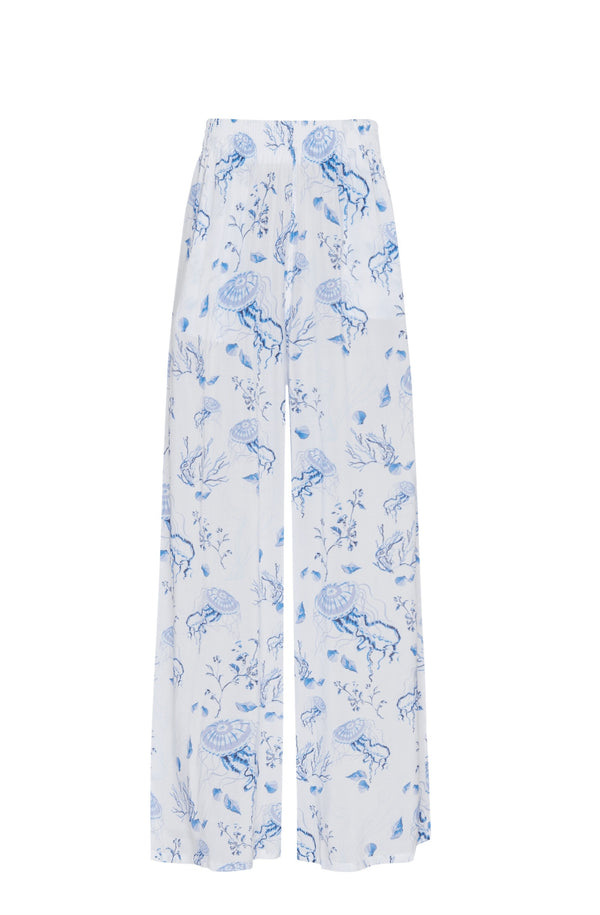 VILEBREQUIN Women Wide-Leg Viscose Pants Medusa and Shells