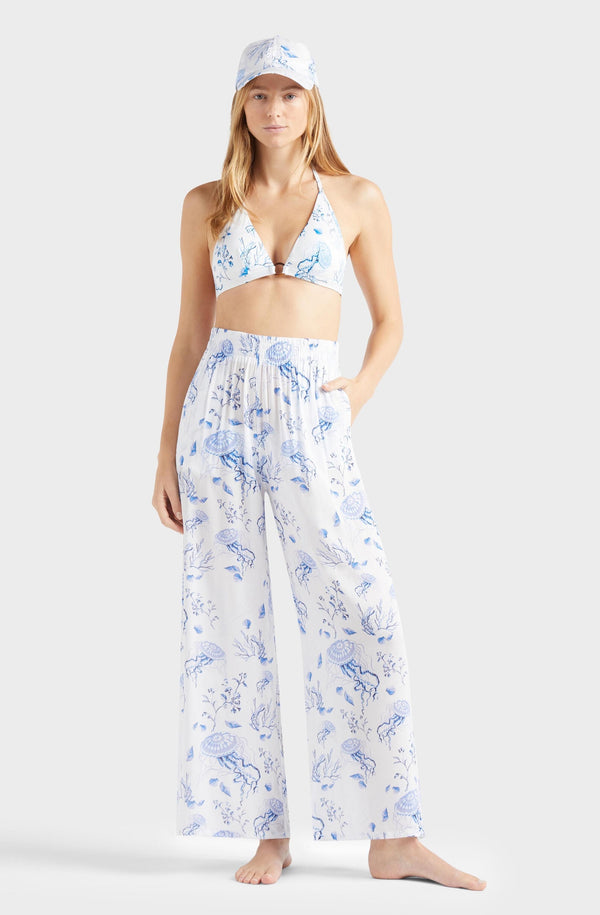 VILEBREQUIN Women Wide-Leg Viscose Pants Medusa and Shells