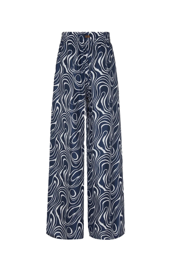 VILEBREQUIN Women Wide-Leg Silk Pants Waves