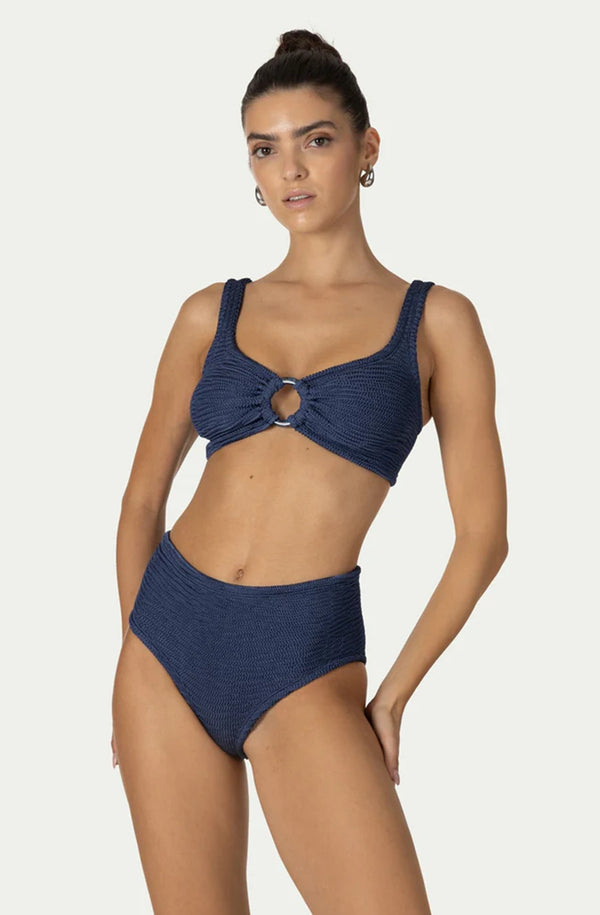PARAMIDONNA Women Irina Navy Blue High-Waisted Bikini