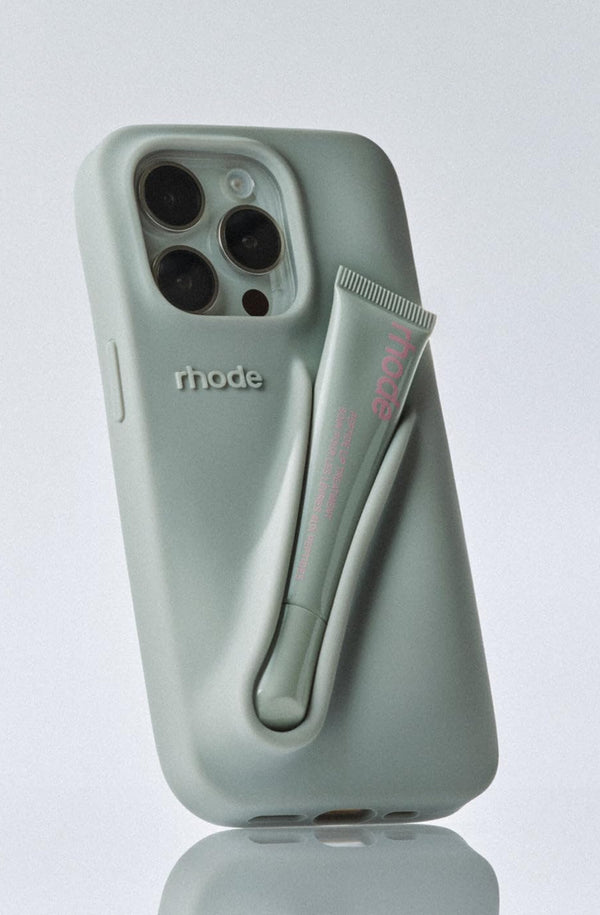 RHODE Women iPhone Lip Case – Soft Bubble Grip Phone Case with Lip Holder