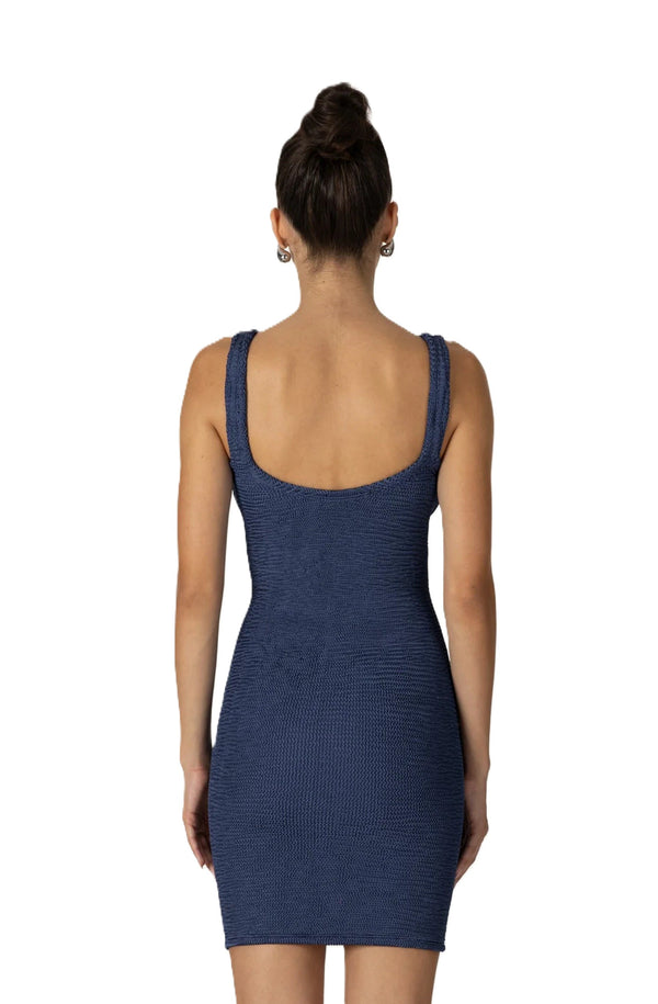 PARAMIDONNA Women Irina Navy Blue Short Dress